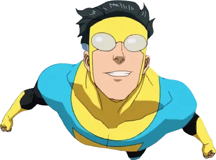 Mark from Invincible flying towards the camera