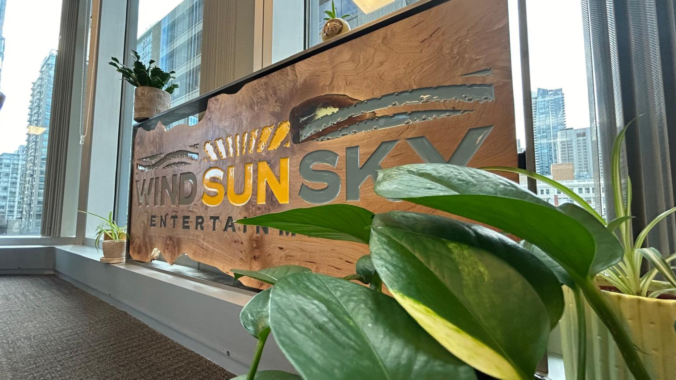 Wind Sun Sky Logo with Plants