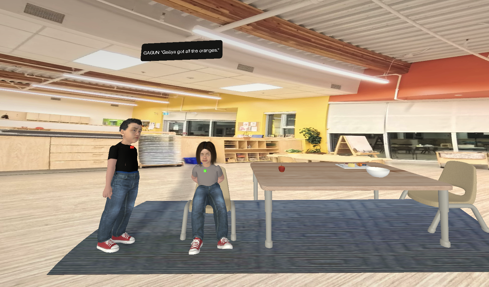 Langara education project Visual Reality Classroom Scene